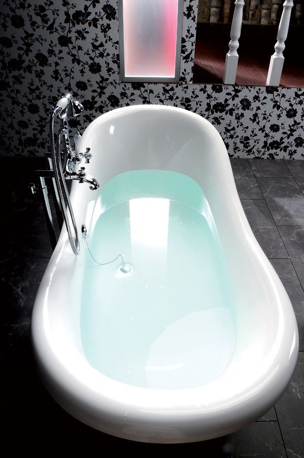 CHARLESTON volně stojící vana 188x83x69cm, nohy bílé, bílá